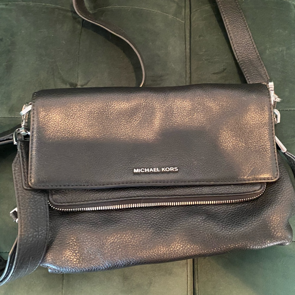 Happily Loved Black and Silver Michael Kors Crossbody